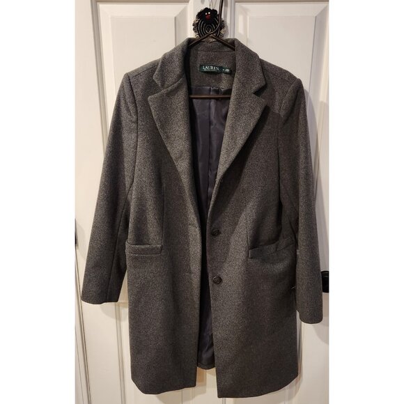 Lauren Ralph Lauren Jackets & Blazers - LAUREN Ralph Lauren Reefer Wool Blend Coat Charcoal Gray Grey Womens Size 10